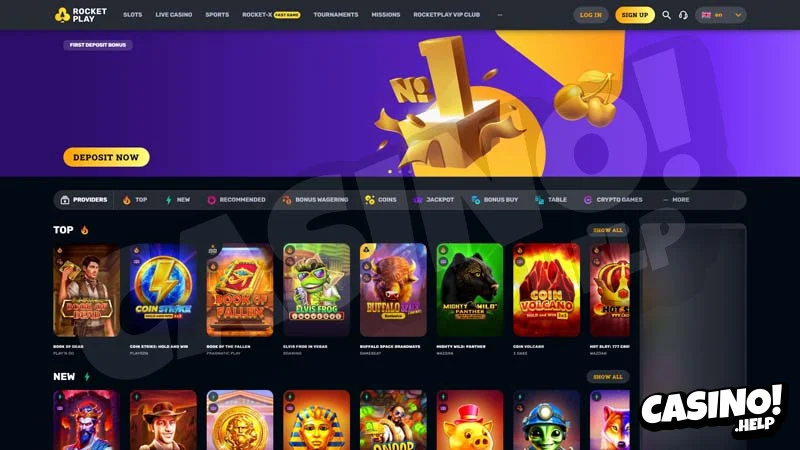 RocketPlay Casino Promotions Page - Bonuses and Free Spins